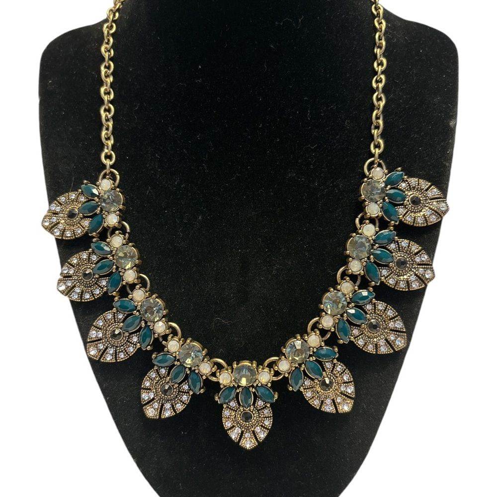 Stella & Ruby Gold Tone Crystal Collar Necklace 18”+2-1/2”